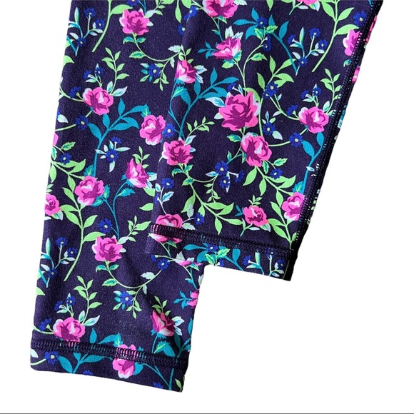 Ivivva Lululemon Plum Floral Print Rhythmic Tight Full Length Leggings 12 - Picture 8 of 9